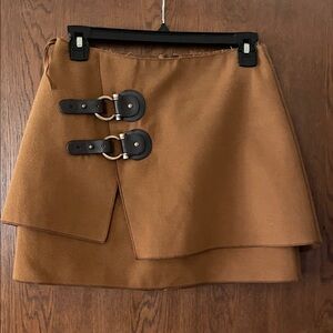 Vintage suede, Brown Buckle Detail Women's Skirt - Anthropologie